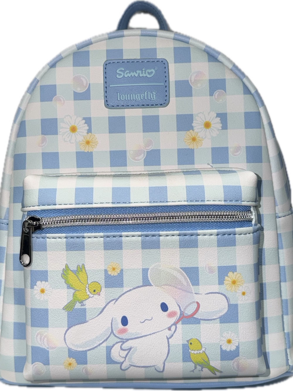 Loungefly Blue and White Gingham Cinnamoroll Mini Backpack